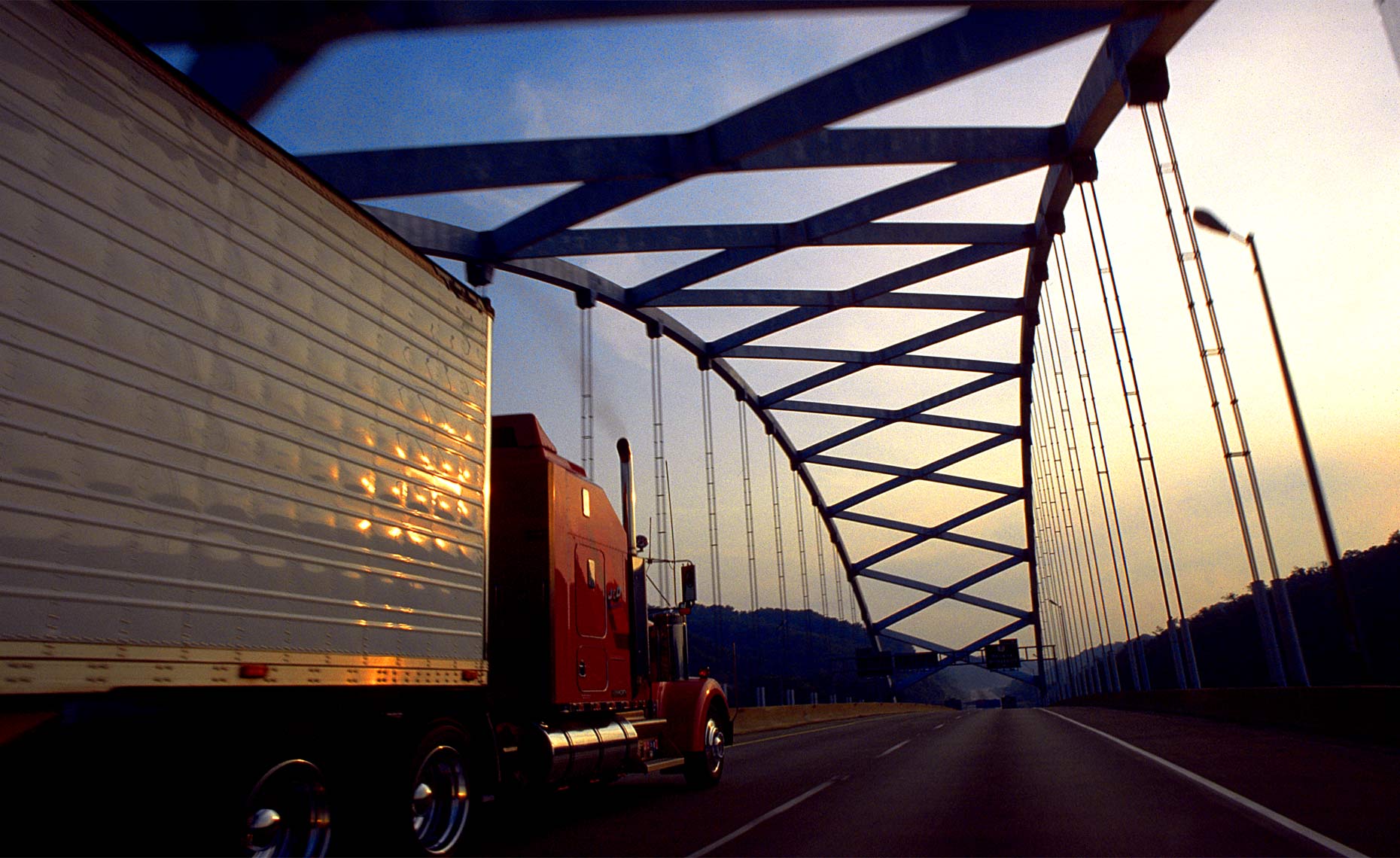 Semi-truck-on-bridge